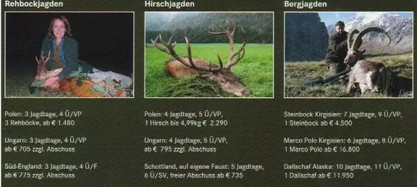 Broschüre Globus Jagdreisen 2009